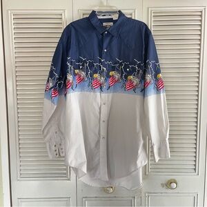 Vintage 90s Cumberland  Western Rodeo Pearl Snap Shirt Cowboy Eagle USA Sz XXL